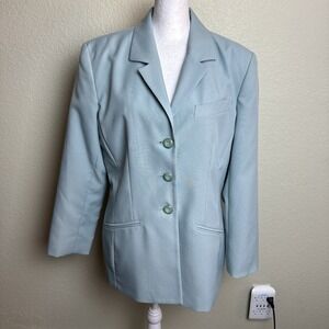Petite Sophisticate Women's Blazer Light Blue Size 12 Lined Business Career‎